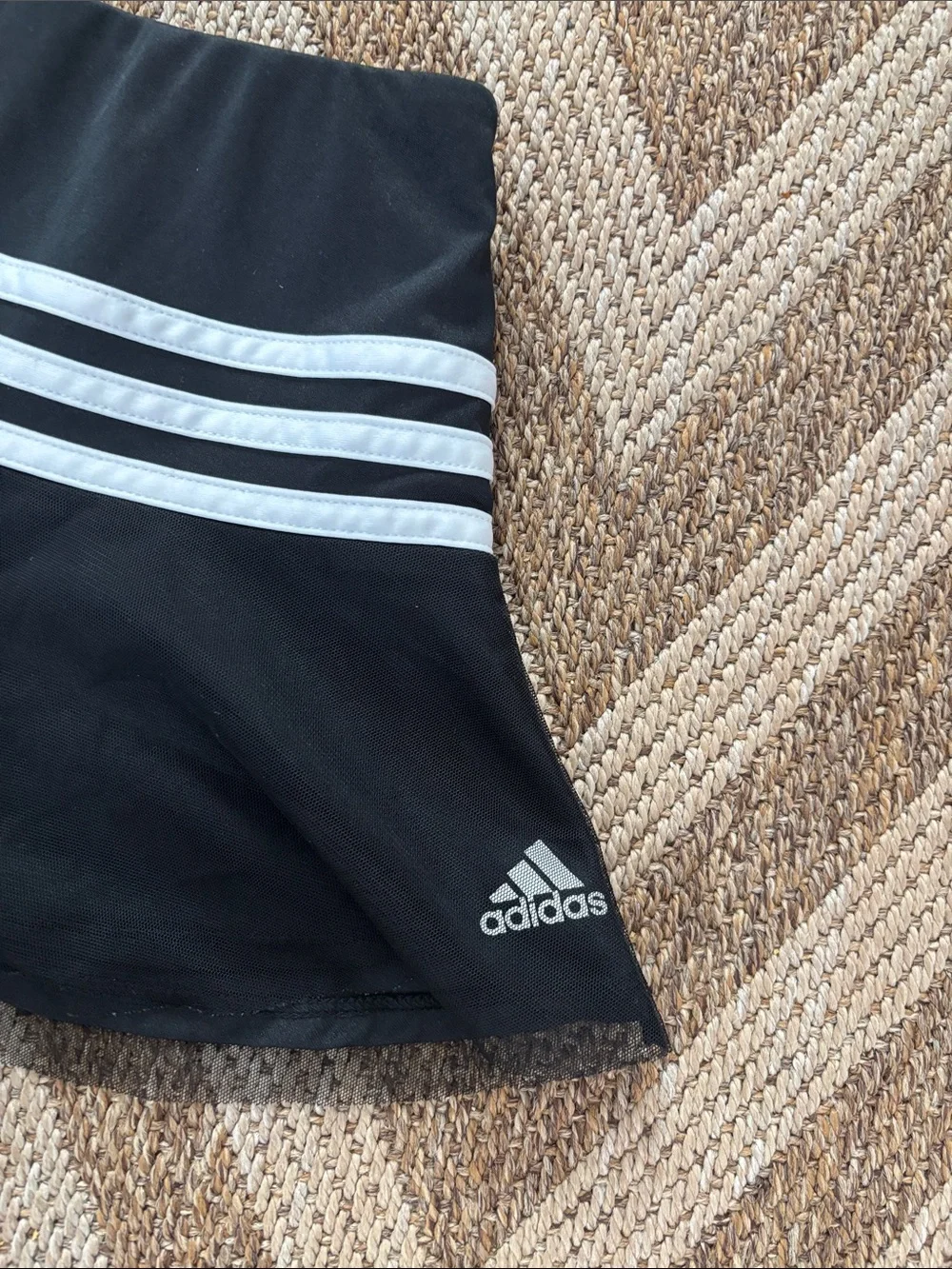 Adidas Black And White Stripe Skirt